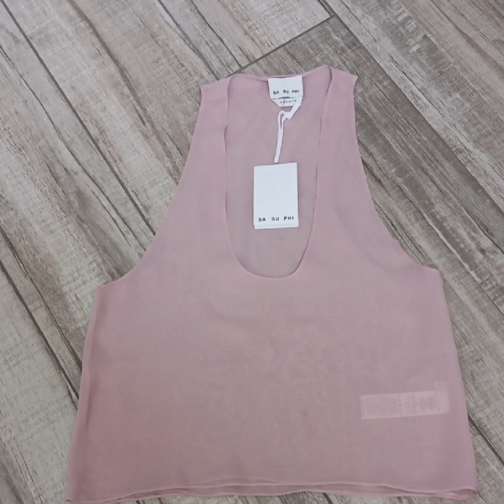 SA SU PHI..SILK GEORGETTE LOOSE TANK..SIZE 42
